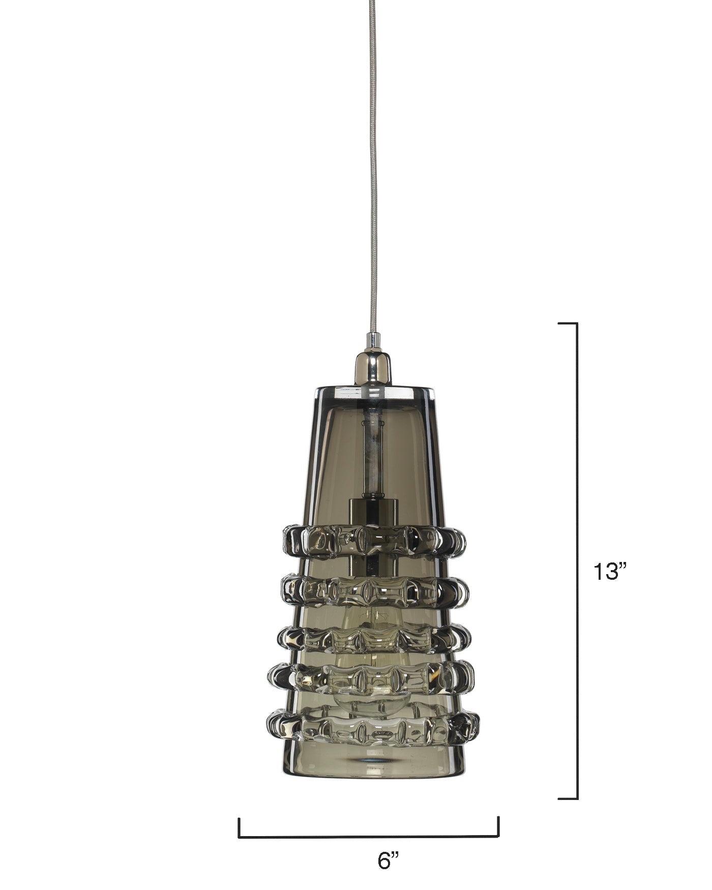 Long Ribbon Pendant in Taupe Glass