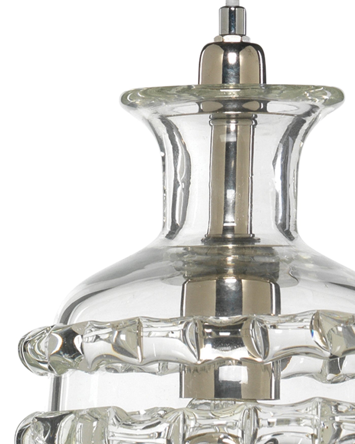 Ribbon Pendant in Clear Glass, Small