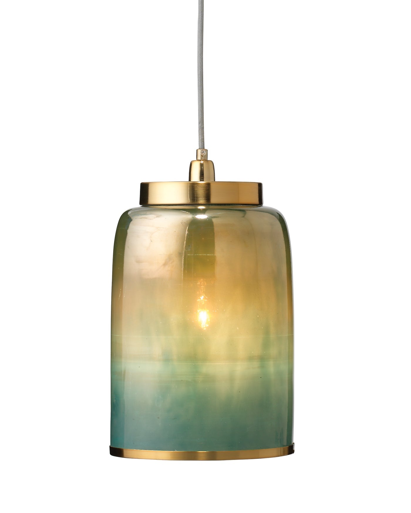 Vapor Pendant, Medium in Aqua Metallic Glass