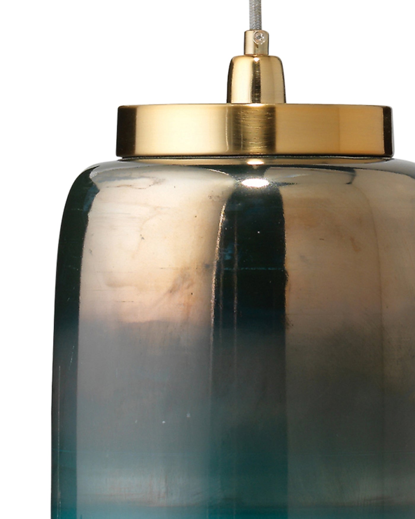 Vapor Pendant, Medium in Aqua Metallic Glass