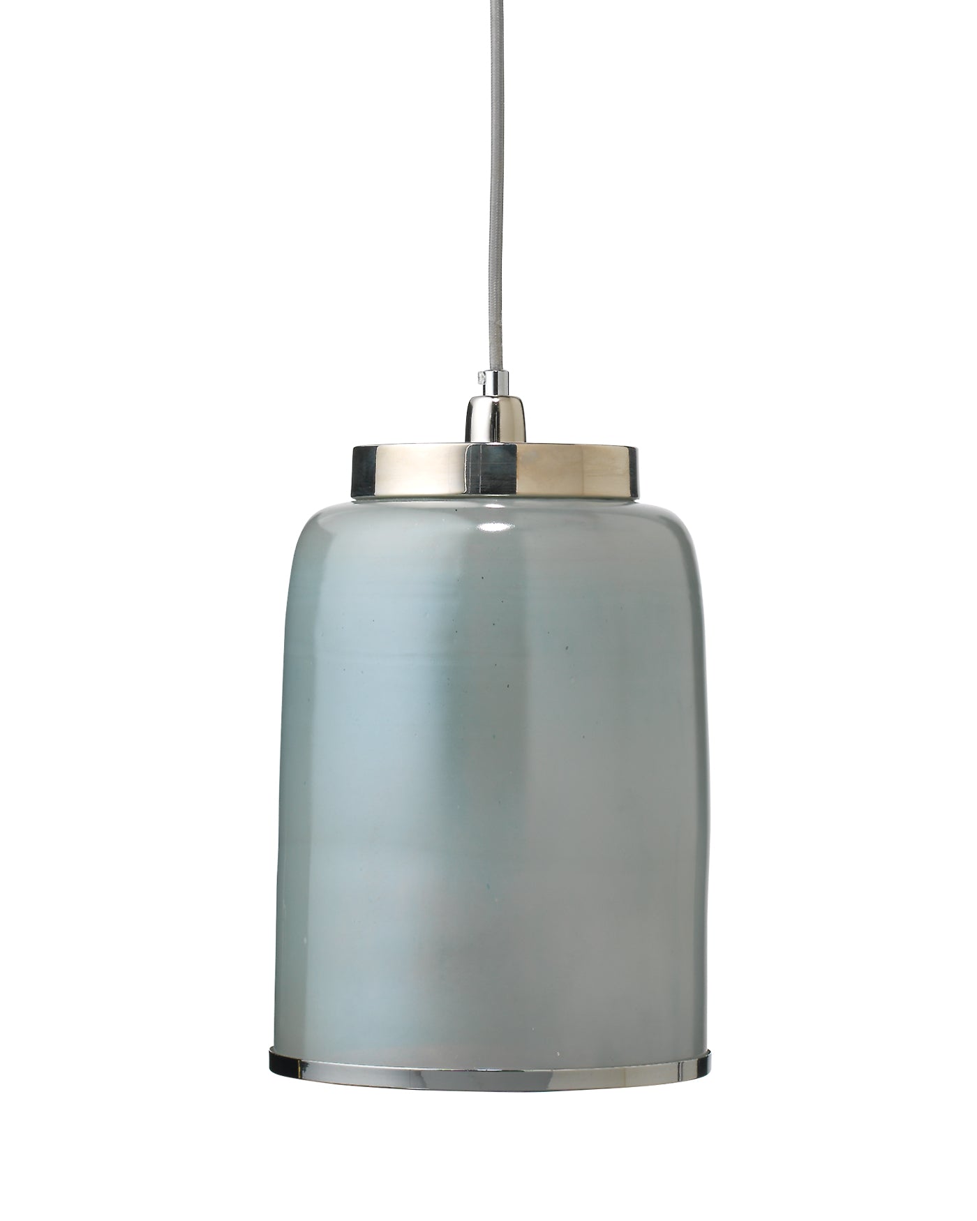 Vapor Pendant, Medium in Opal Metallic Glass
