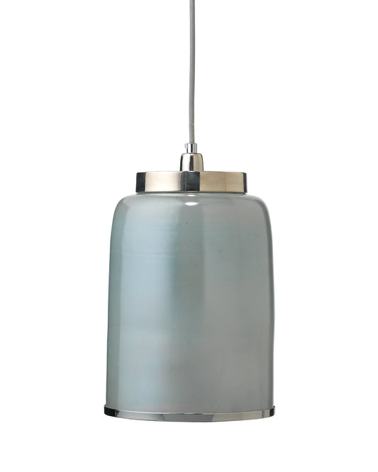 Vapor Pendant, Medium in Opal Metallic Glass