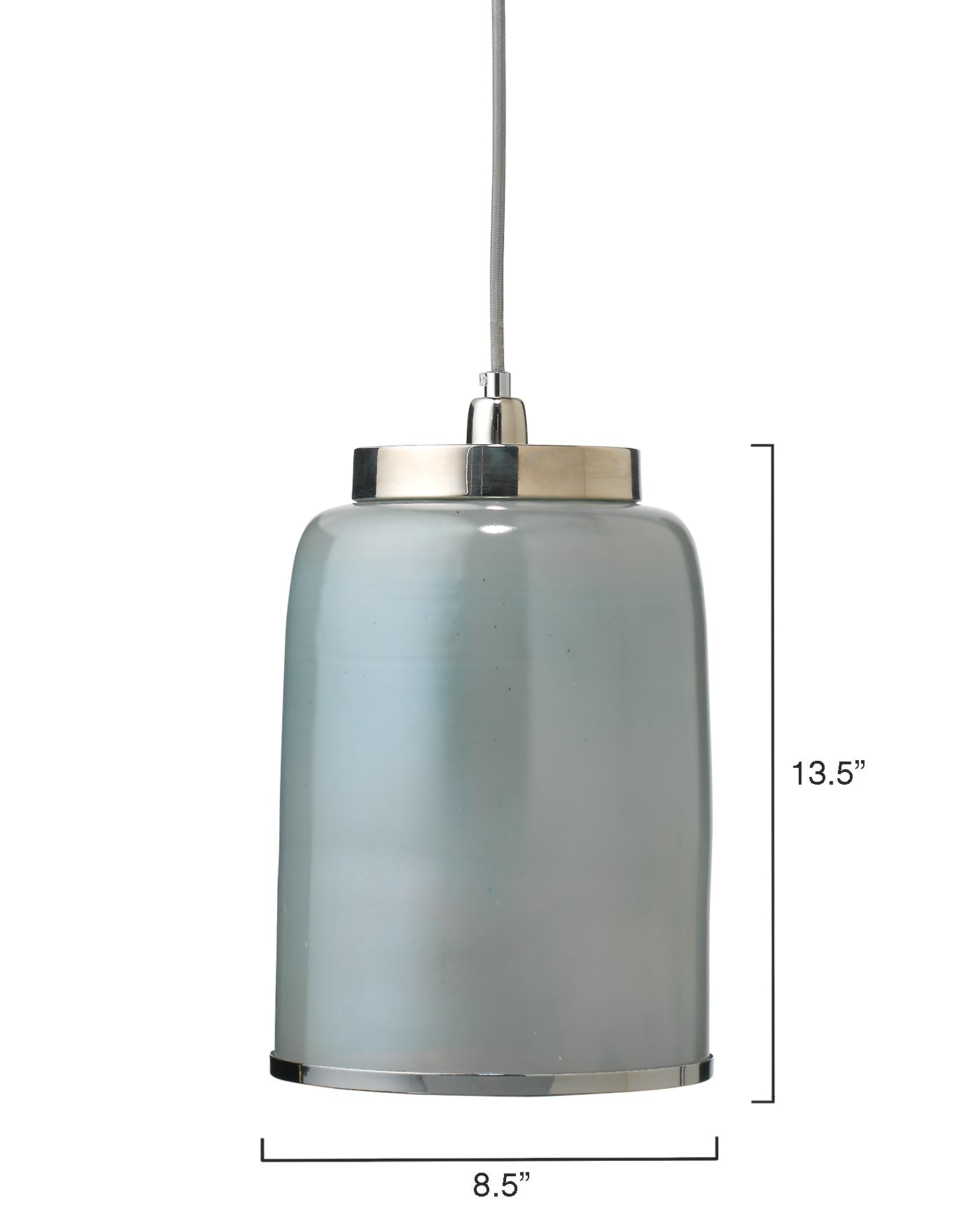 Vapor Pendant, Medium in Opal Metallic Glass