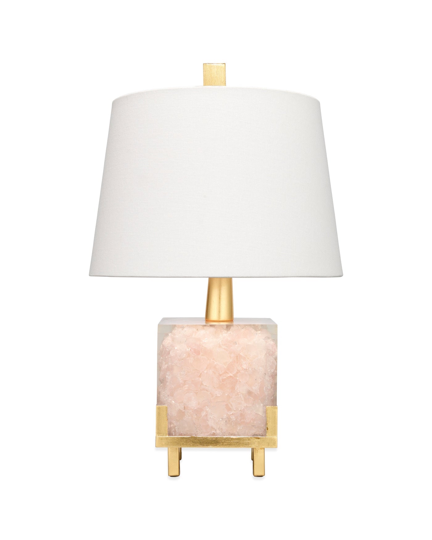 Bijou Table Lamp With Cone Shade in White Linen