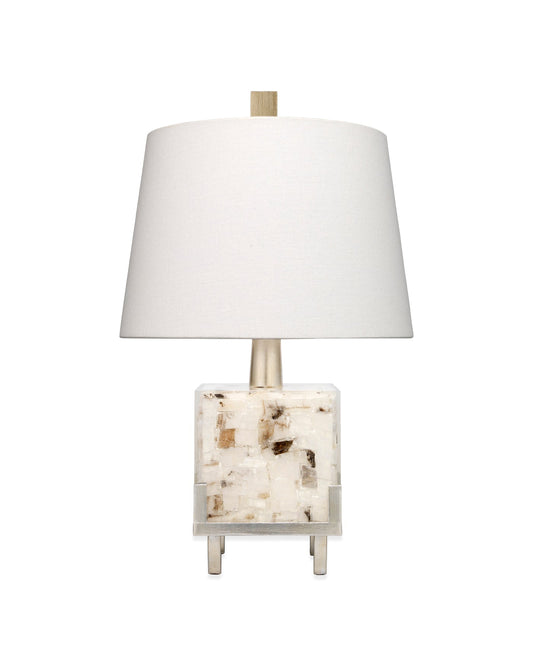 Bijou Table Lamp With Cone Shade in White Linen