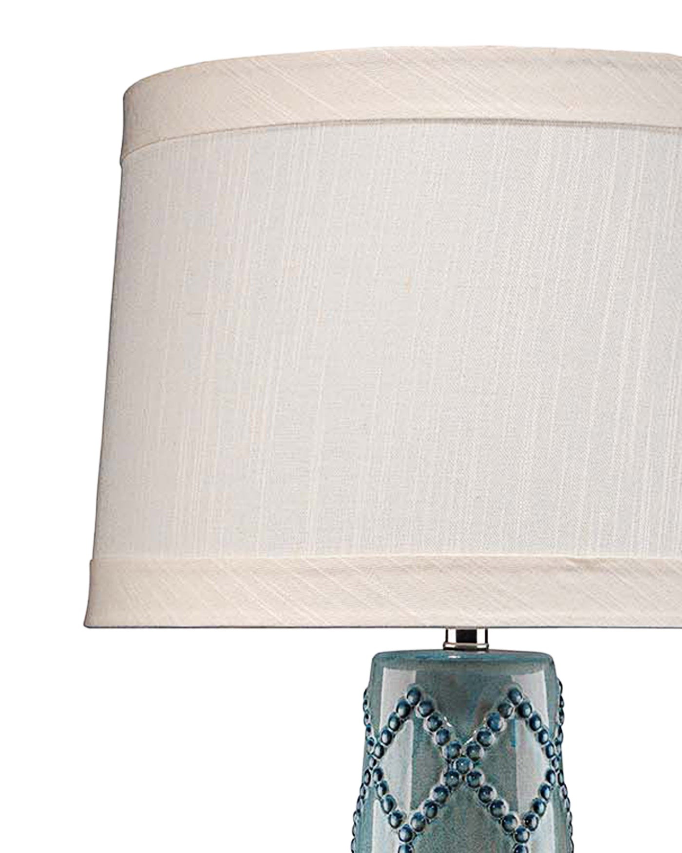 Hobnail Table Lamp in Teal Ceramic