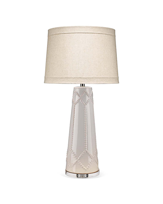 Hobnail Table Lamp in Off White Ceramic