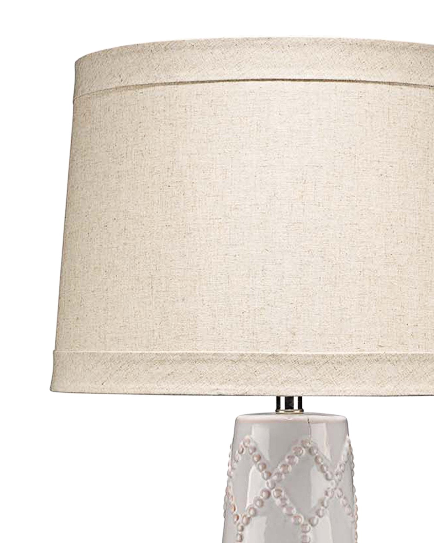 Hobnail Table Lamp in Off White Ceramic