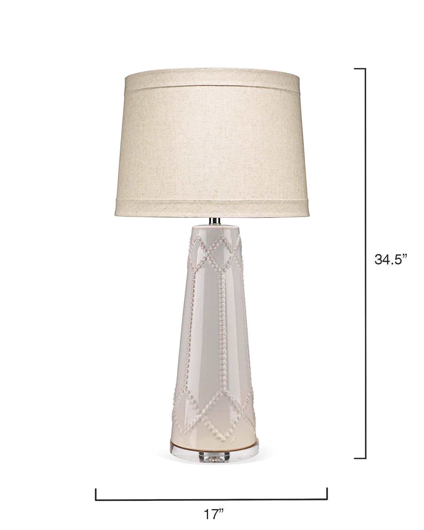 Hobnail Table Lamp in Off White Ceramic