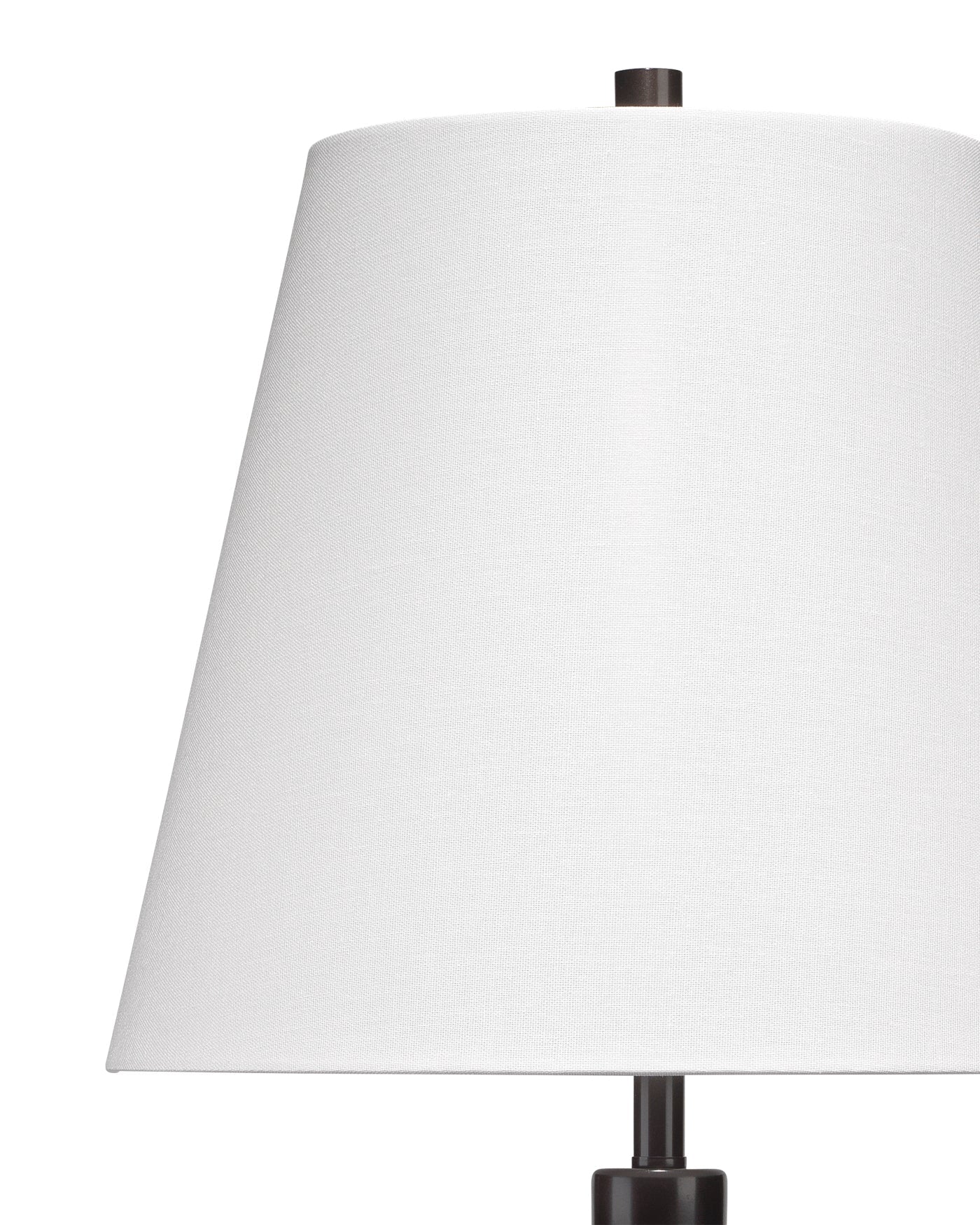 Marcus Table Lamp in Oil Rubbed Bronze Metal With a Cone Shade in White Linen