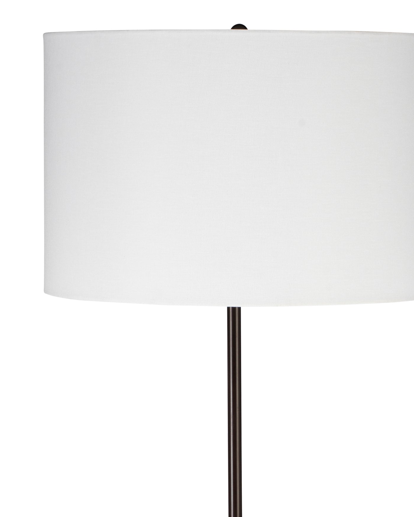 Ravel Floor Lamp in Oil Rubbed Bronze Metal With a Drum Shade in White Linen