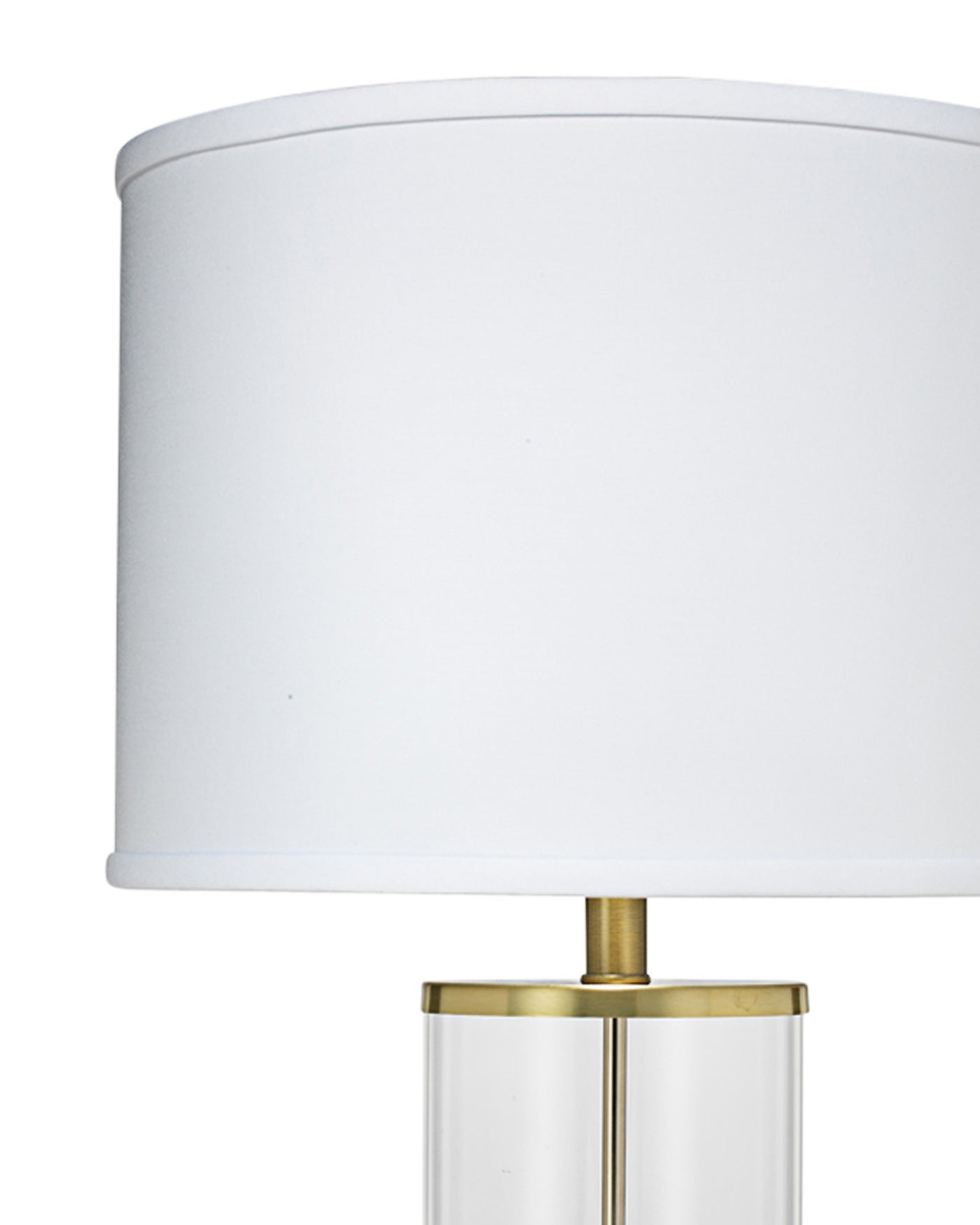 Rockefeller Table Lamp in Brass With Classic Drum Shade in White Linen