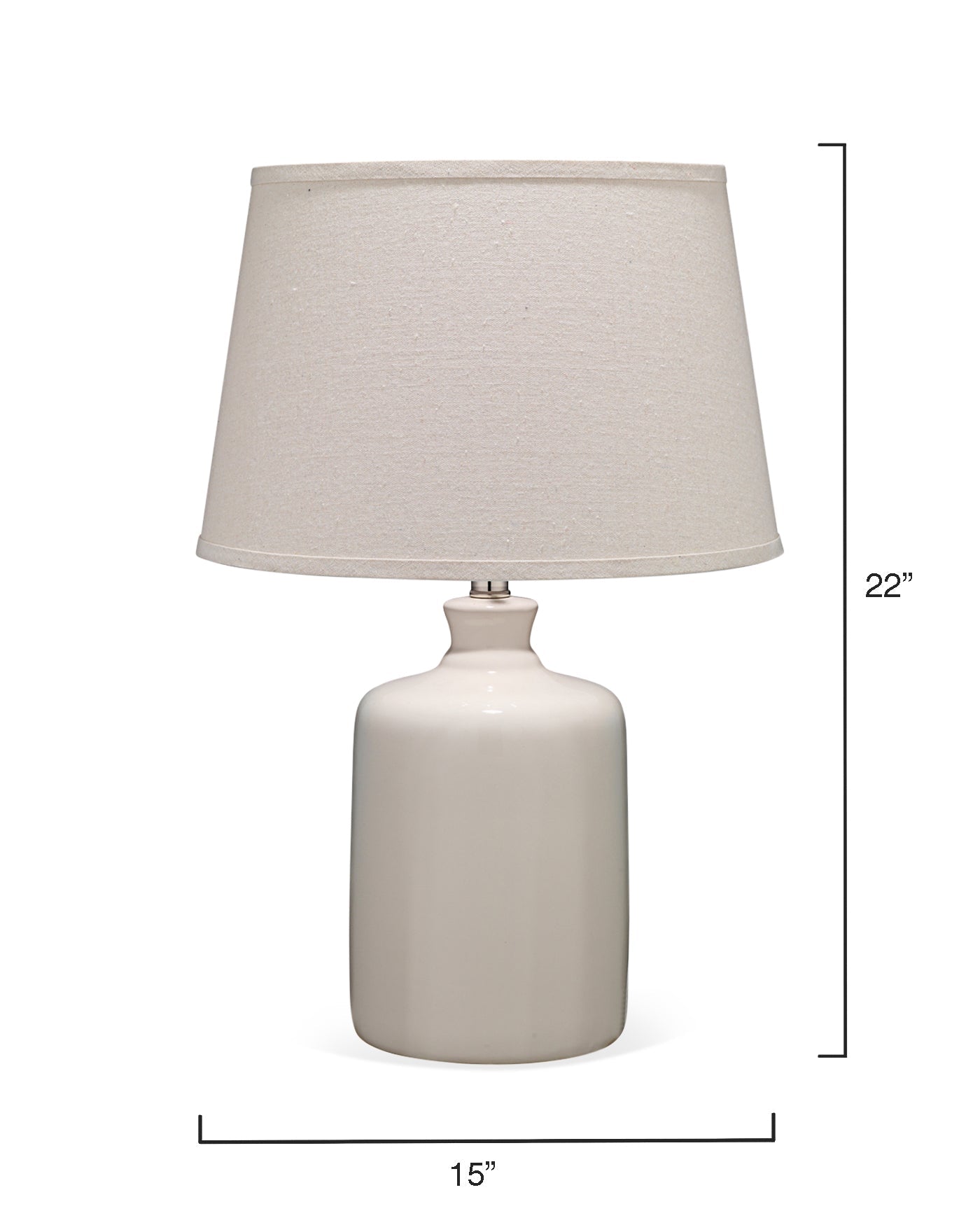 Milk Jug Table Lamp in Cream Glass With Cone Shade in Pebble Linen