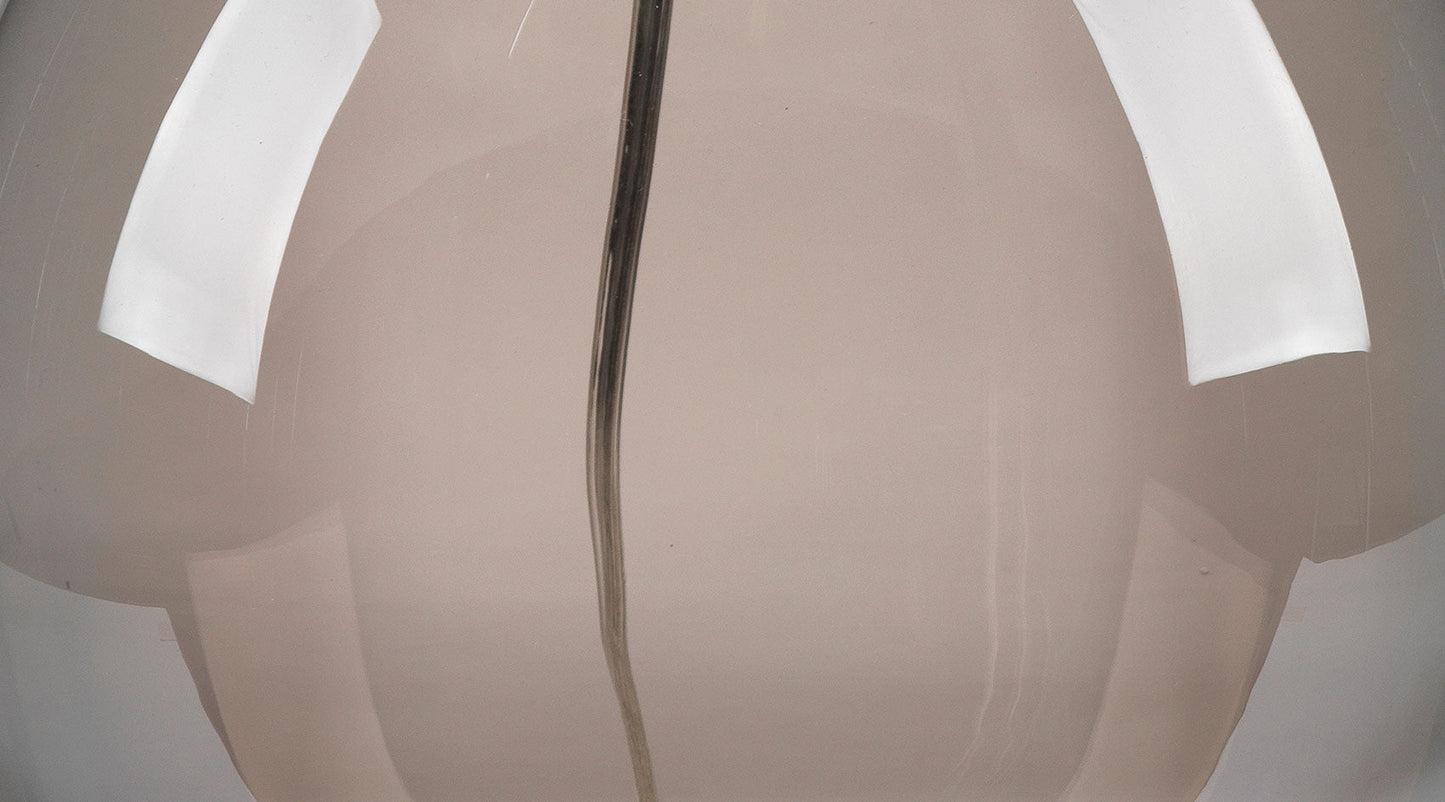 Juliette Table Lamp in Grey Glass With Drum Shade in Sea Salt Linen