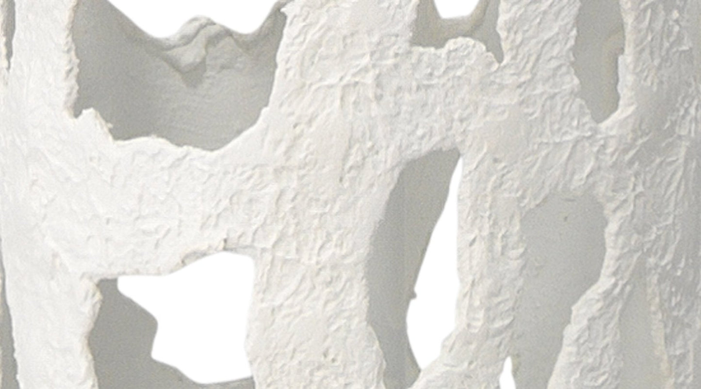 Firenze Floor Lamp in White Metal With White Linen Drum Shade