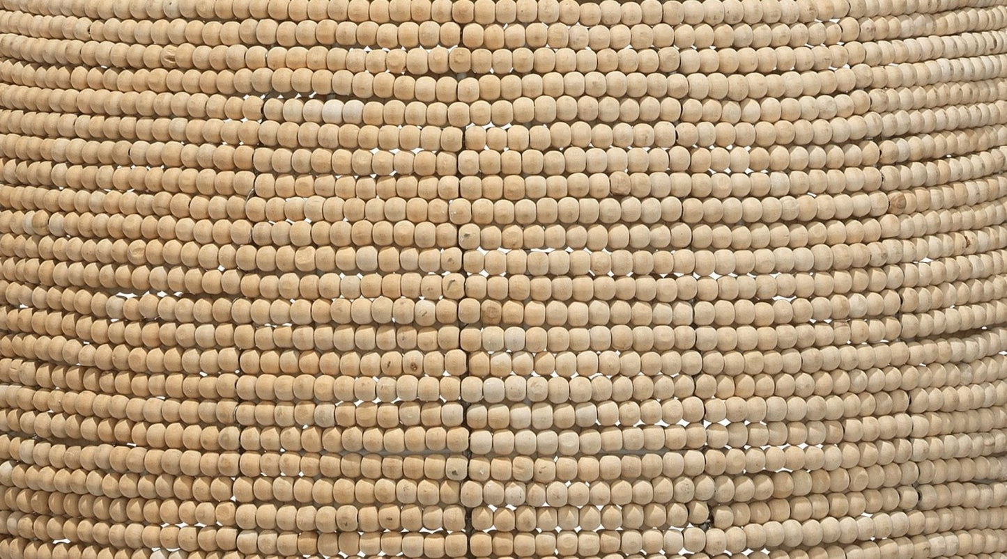 Gulf Steam Pendant in Off White Wood Beads
