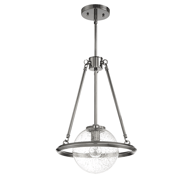 MESSIER 1-LT PENDANT WITH CLEAR SEEDED GLASS