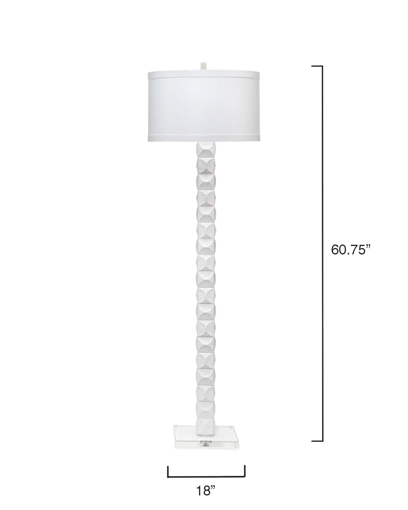 Astor Floor Lamp in Textured Matte White Resin