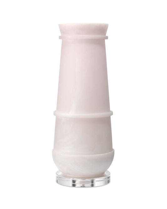 Baluster Table Lamp in White Faux Alabaster