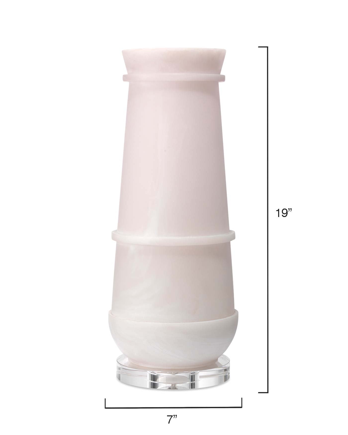 Baluster Table Lamp in White Faux Alabaster