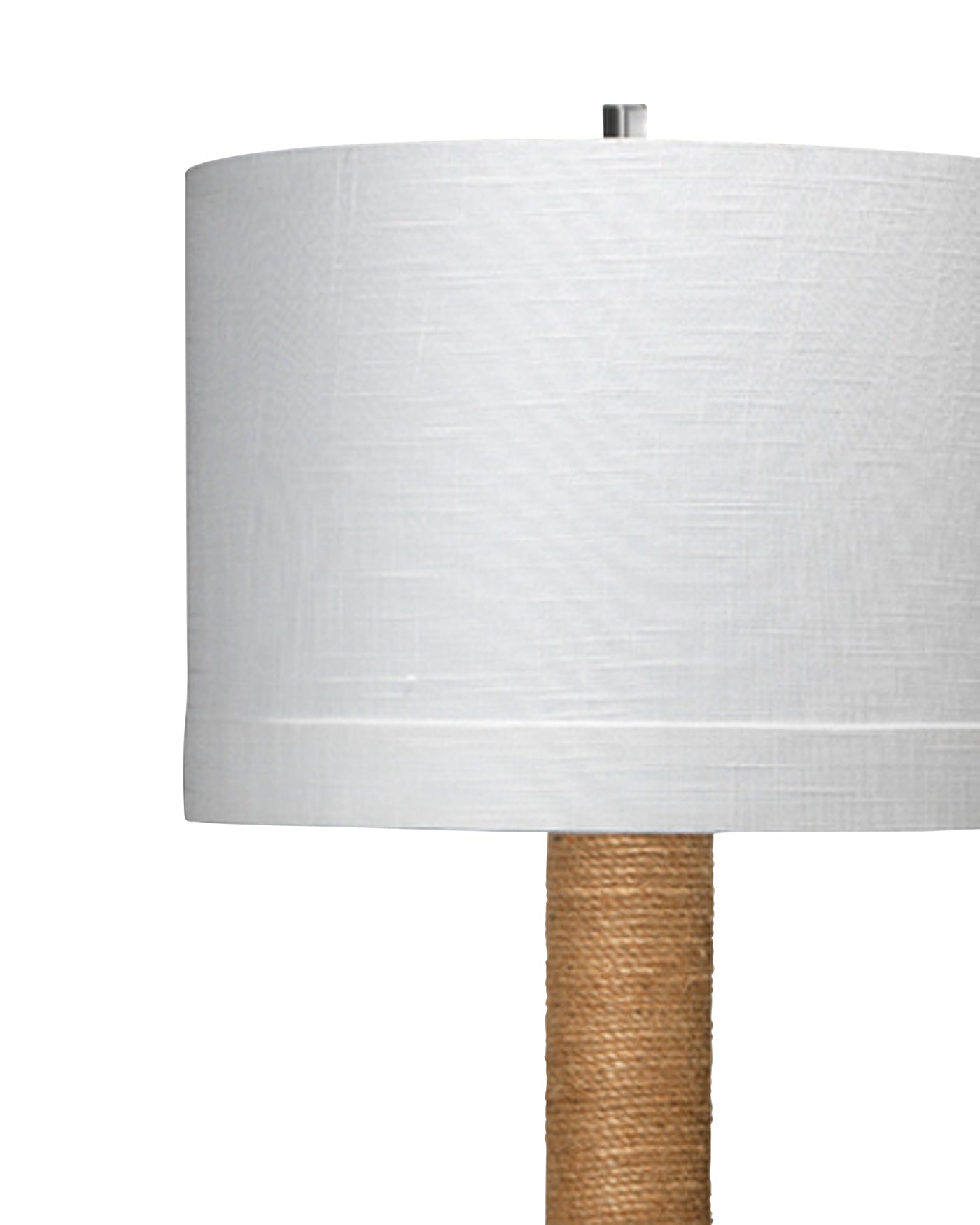 Cylinder Jute Floor Lamp in Rope With Drum Shade in Off White Linen