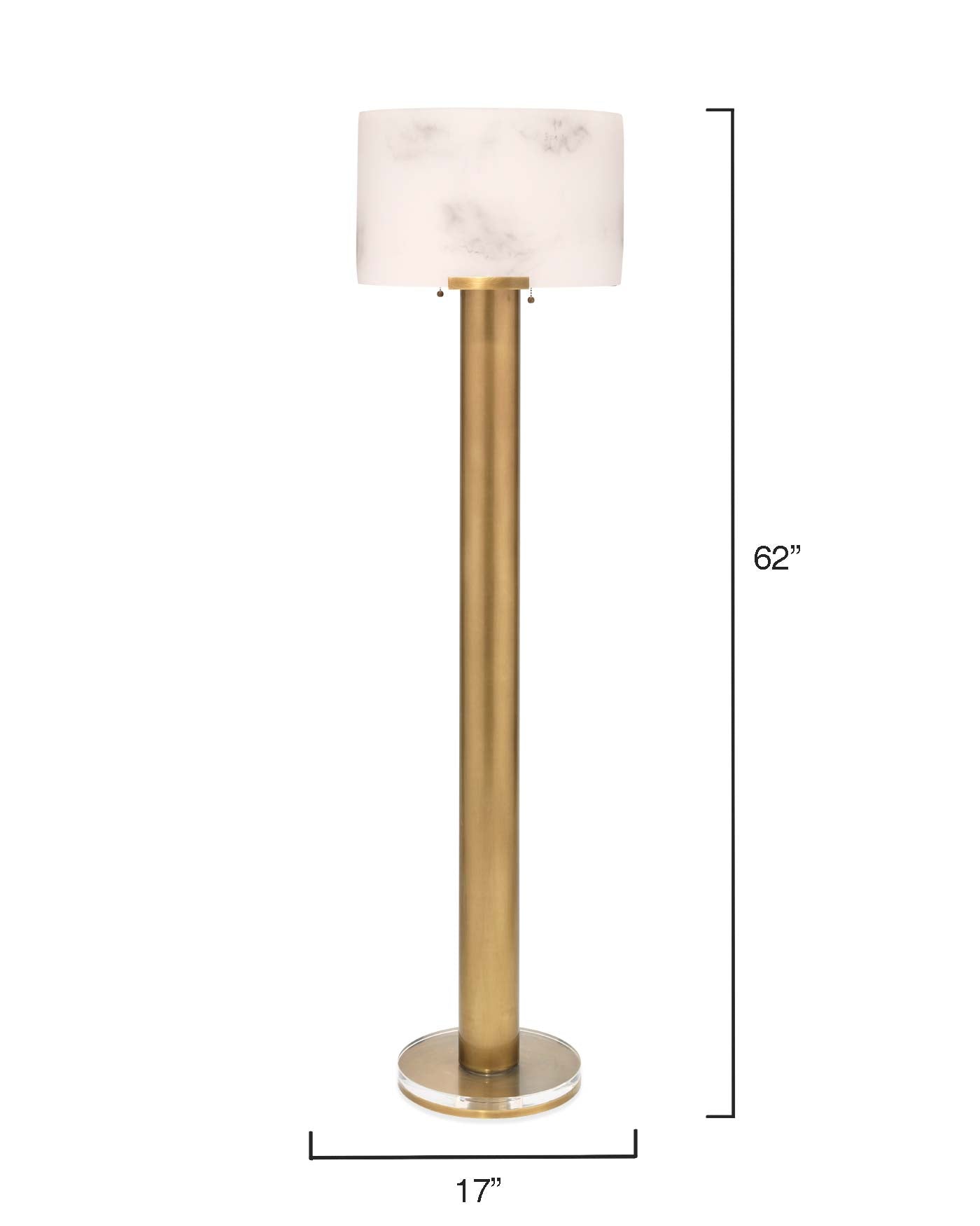 Elancourt Floor Lamp in White Faux Alabaster & Antique Brass MetalFaux Alabaster Shade