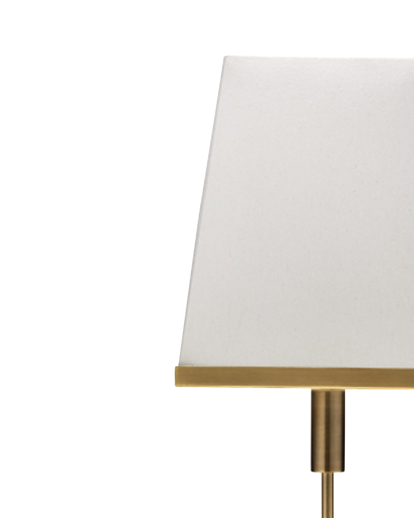 Jud Floor Lamp in Antique Brass With Large Square Open Cone Shade in White Linen