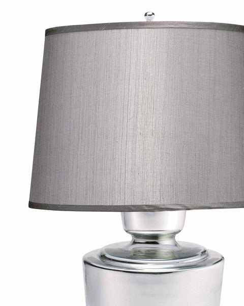 Lafitte Table Lamp, Large in Mercury Glass With Large Open Cone Shade in Silver Hemp