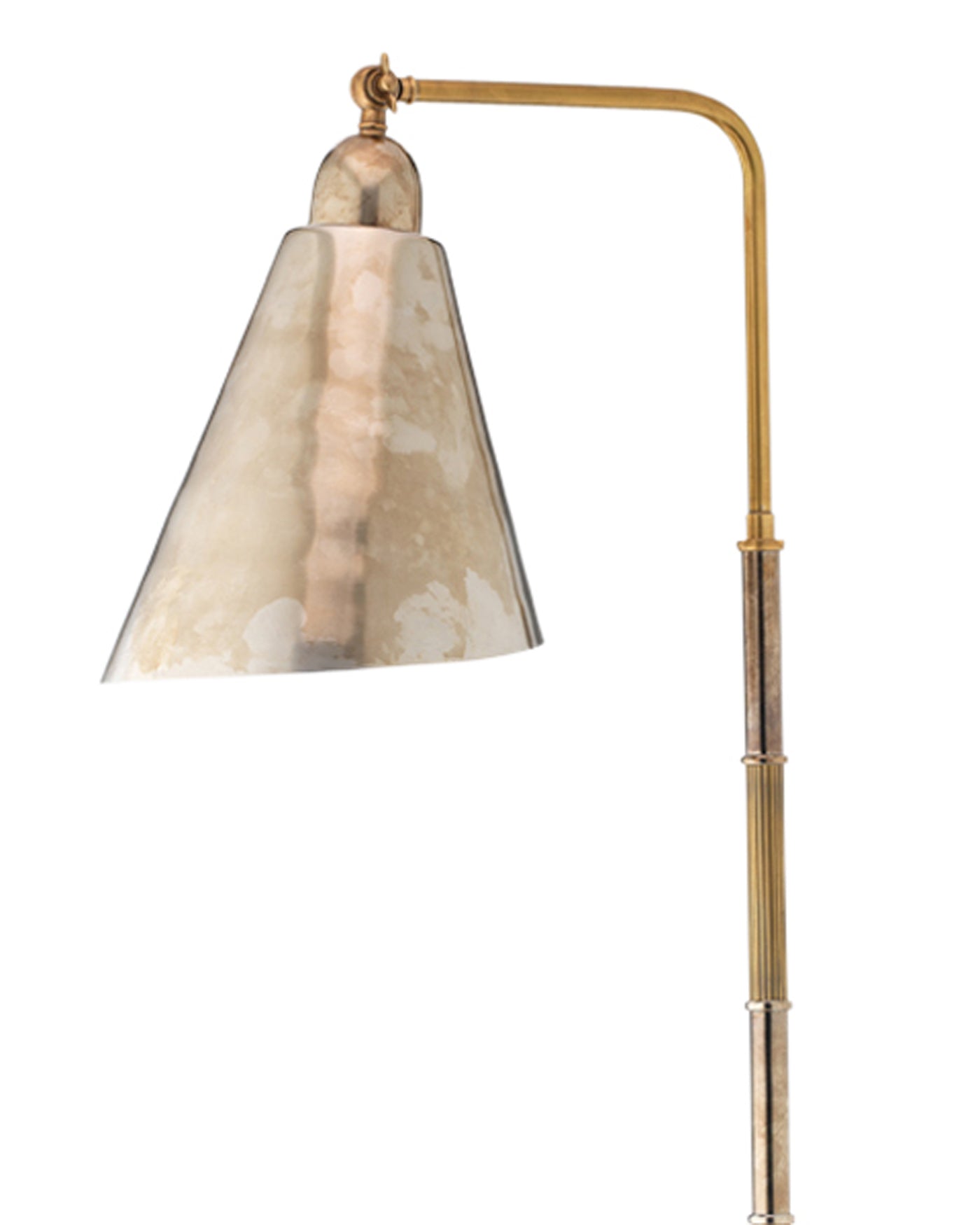 Vilhelm Reading Lamp in Antique Brass/Silver Metal (finishes will vary, A natural patina exists and is not a
defect, variation in stain pattern will occur)