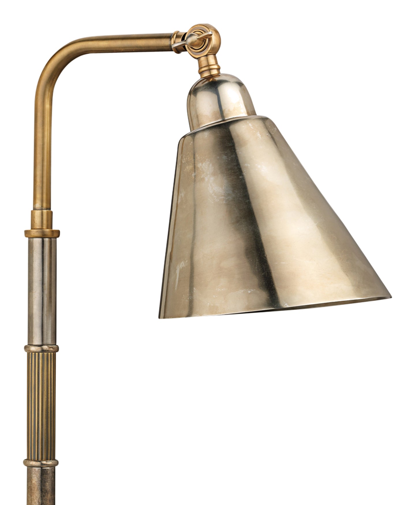 Vilhelm Task Lamp in Antique Brass/Silver Metal (finishes will vary, a natural patina exists and is not a
defect, variation in stain pattern will occur)