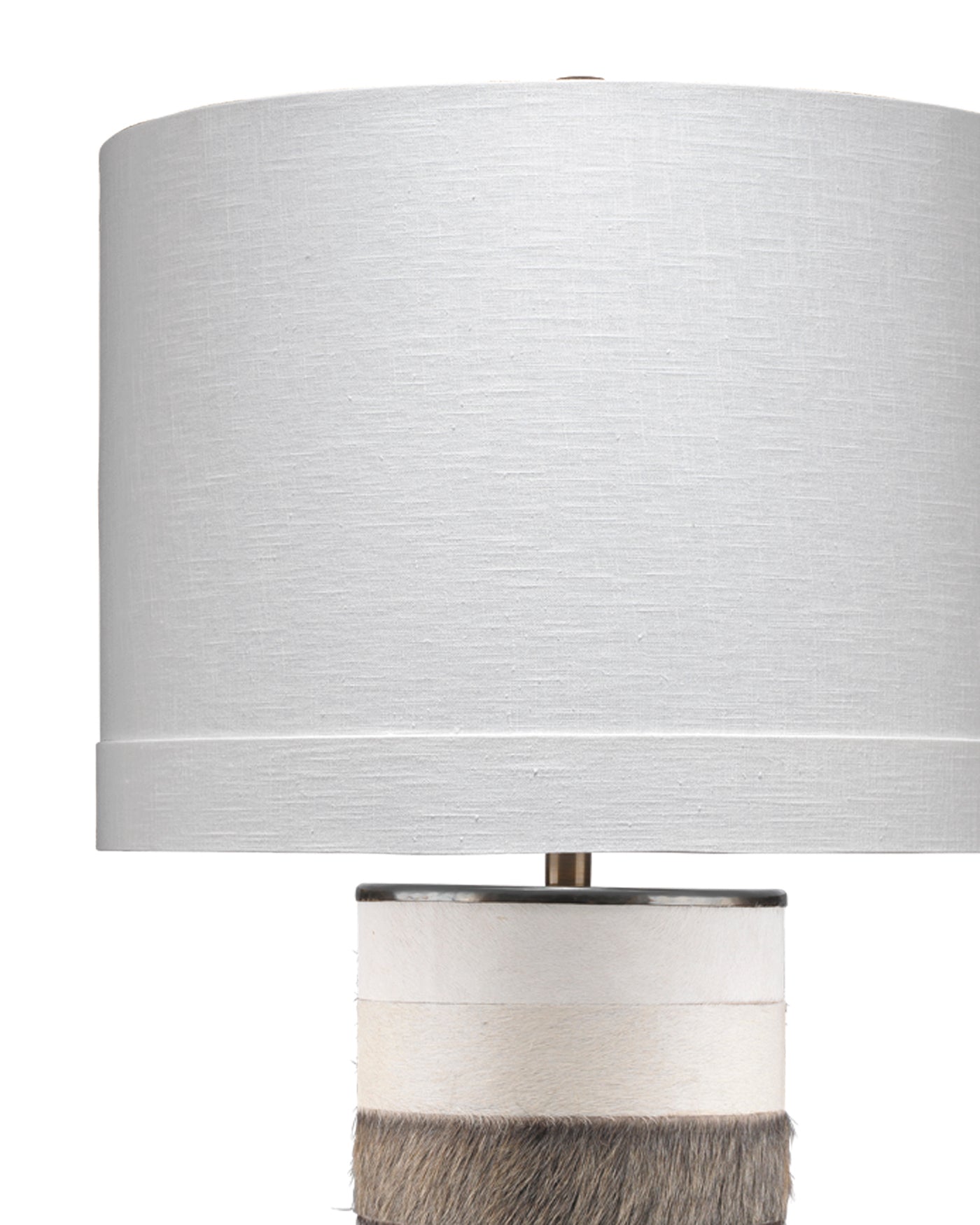 Winslow Table Lamp in White, Light Grey & Dark Grey Hide