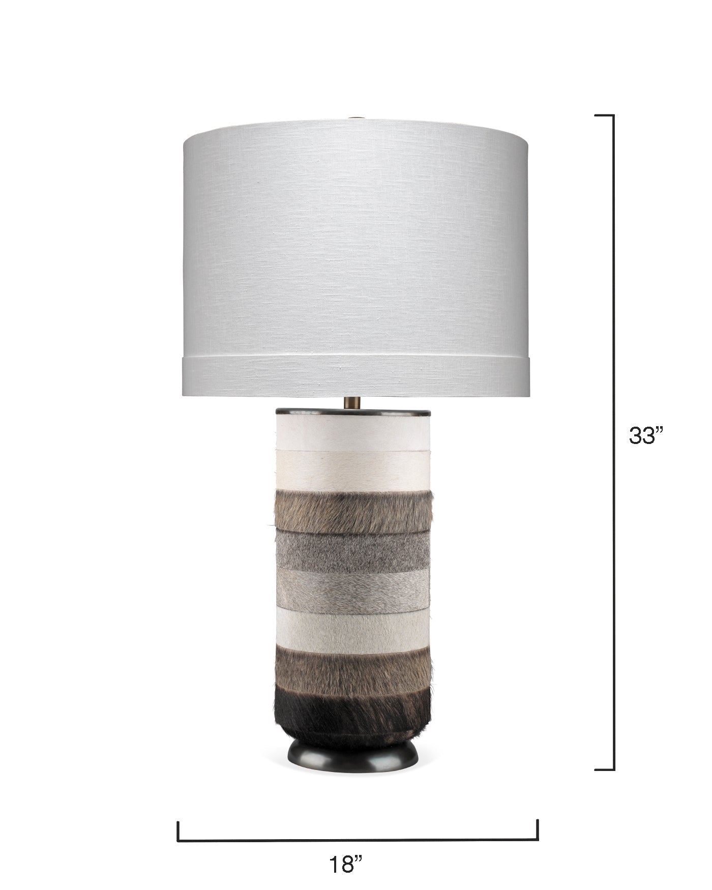 Winslow Table Lamp in White, Light Grey & Dark Grey Hide