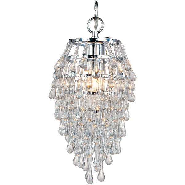 Crystal Mini Chandelier, 1-40W Standard Bulb, 13