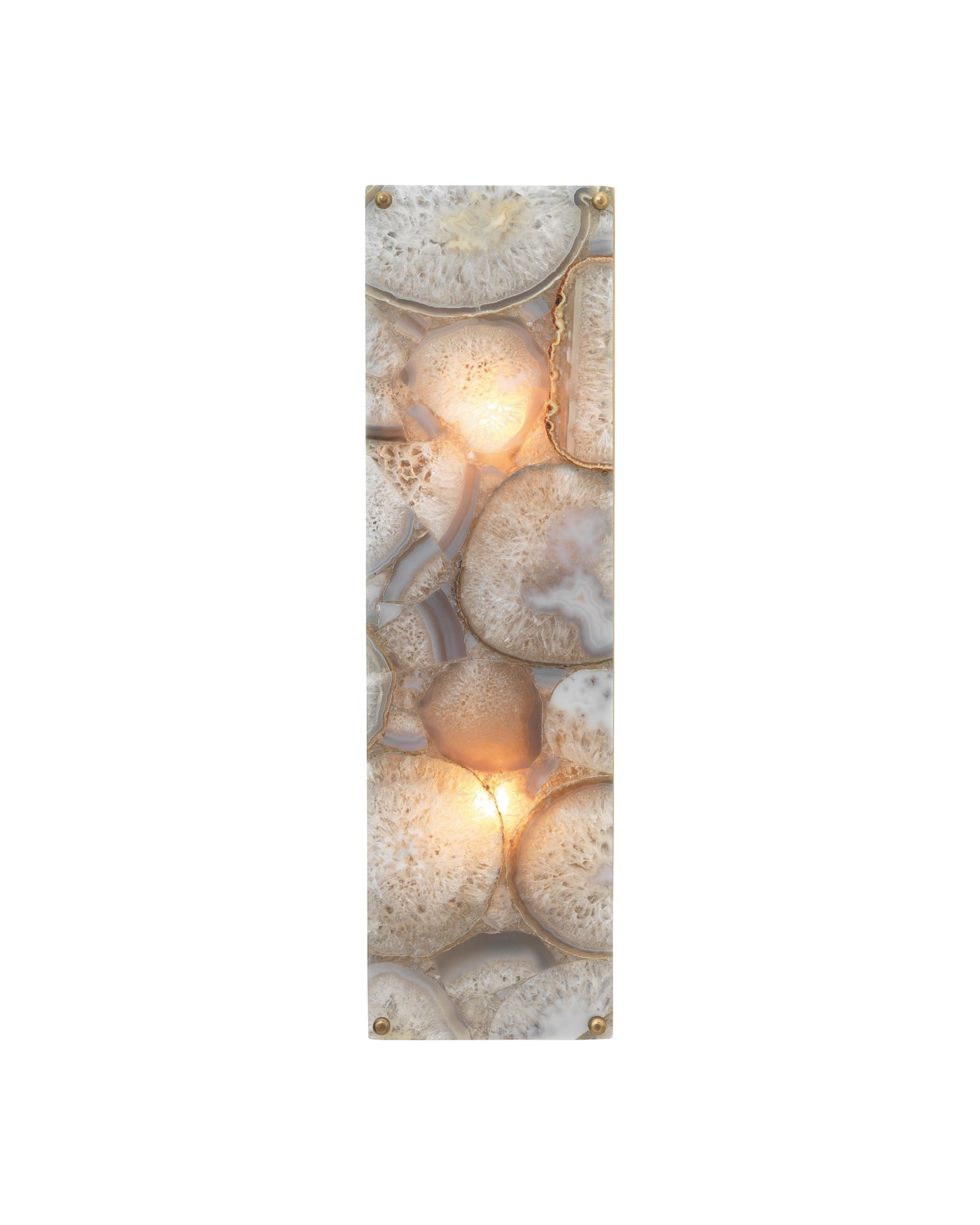 Adeline Rectangle Wall Sconce in Agate Resin & Antique Brass