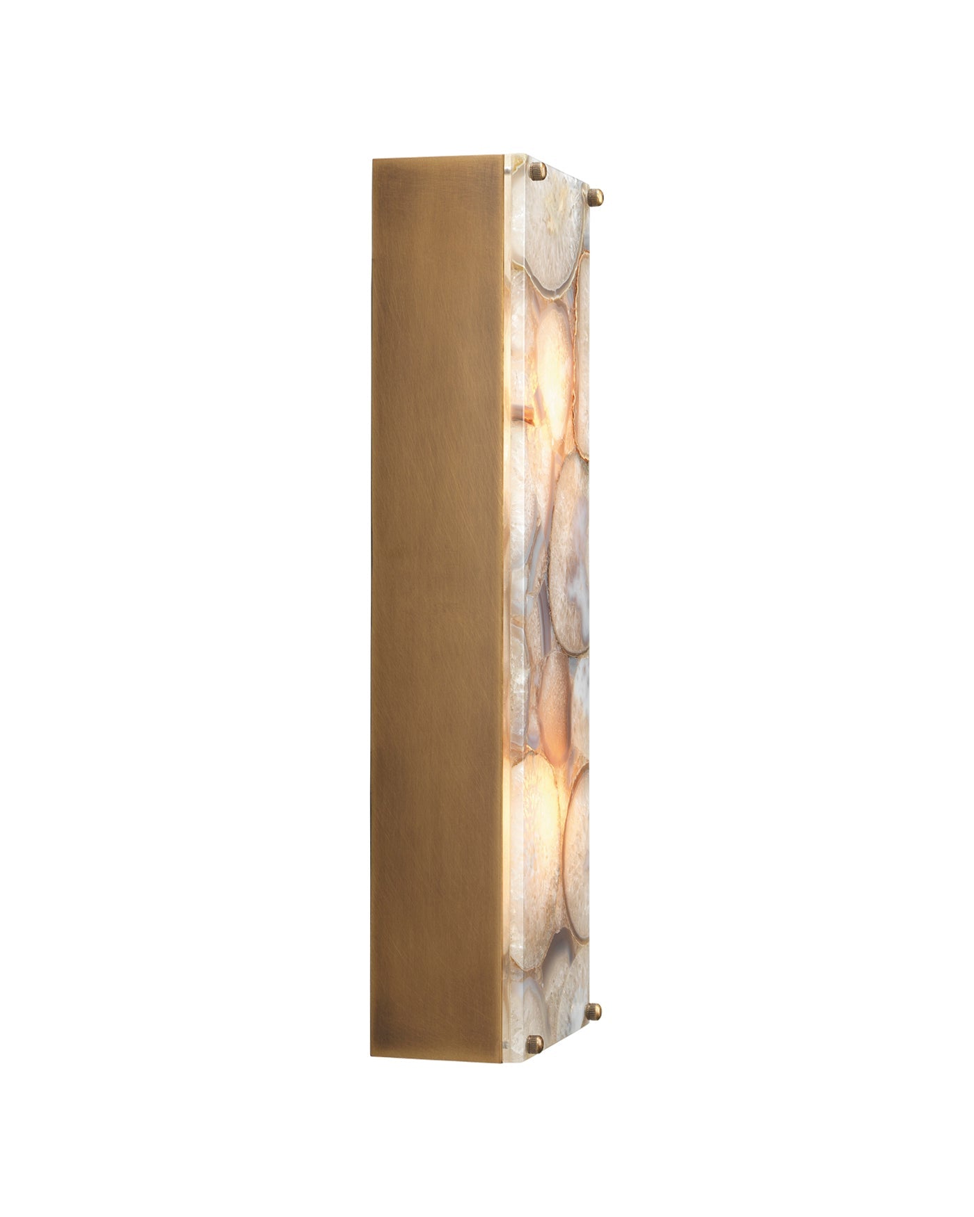 Adeline Rectangle Wall Sconce in Agate Resin & Antique Brass