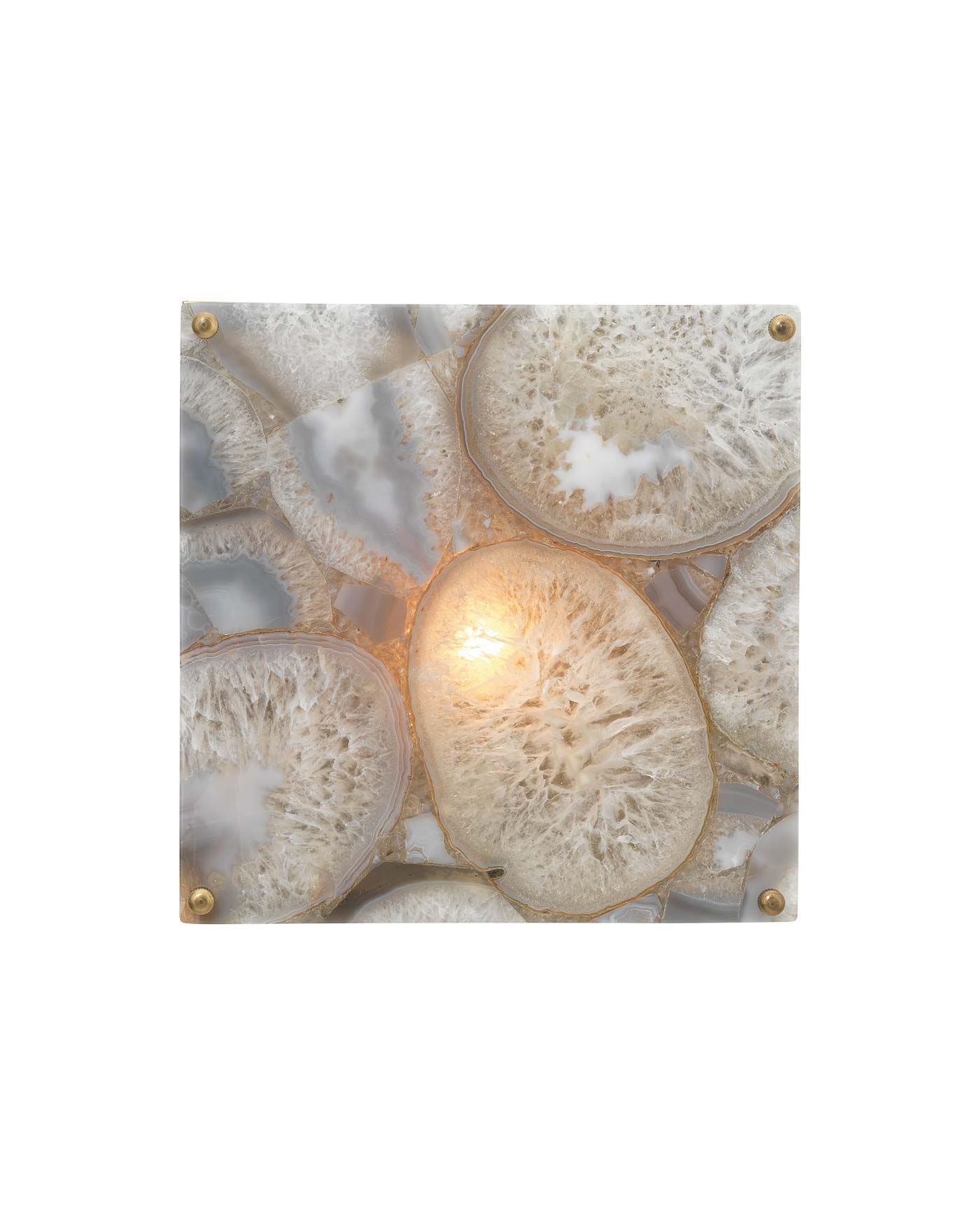 Adeline Square Wall Sconce in Agate Resin & Antique Brass