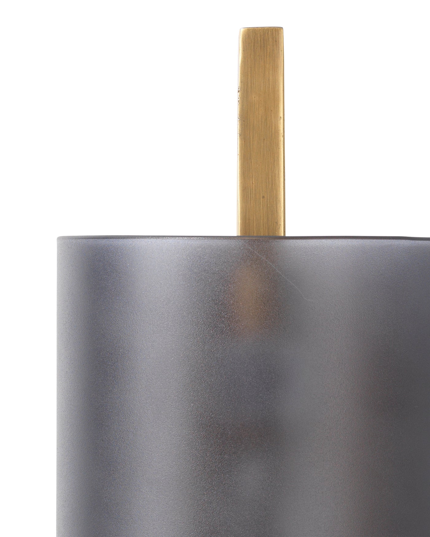 Blueprint Sconce in Antique Brass Metal & Grey Glass