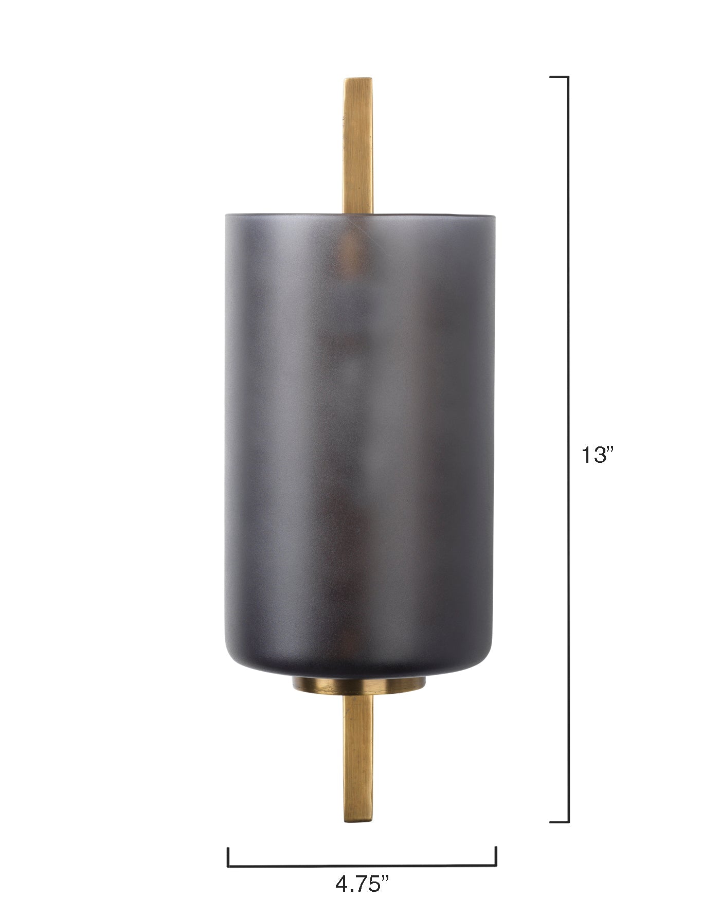 Blueprint Sconce in Antique Brass Metal & Grey Glass