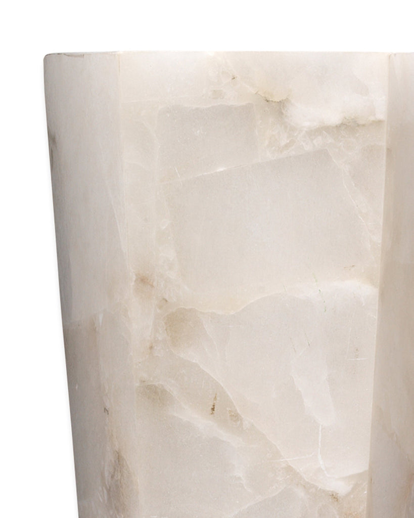 Borealis Tall Hexagon Wall Sconce in Alabaster