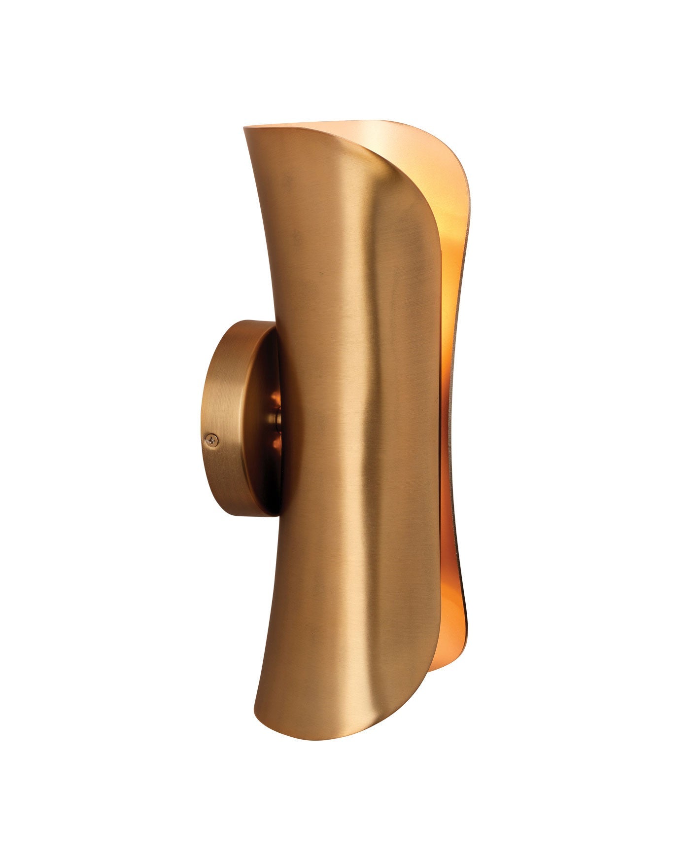 Capsule Sconce in Antique Brass with Champagne Interior