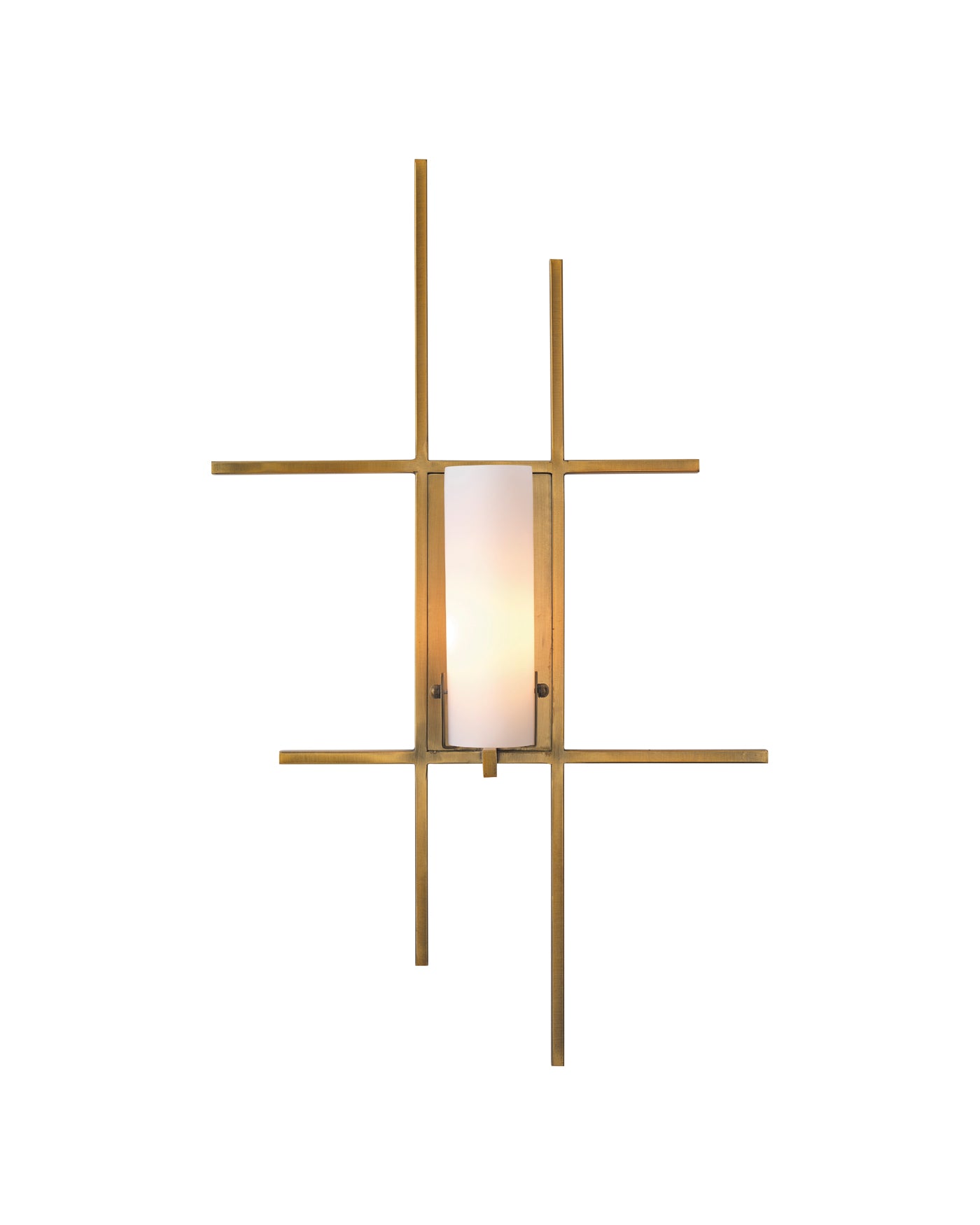 Geneva Wall Sconce in Antique Brass With Opal White Resin Shade