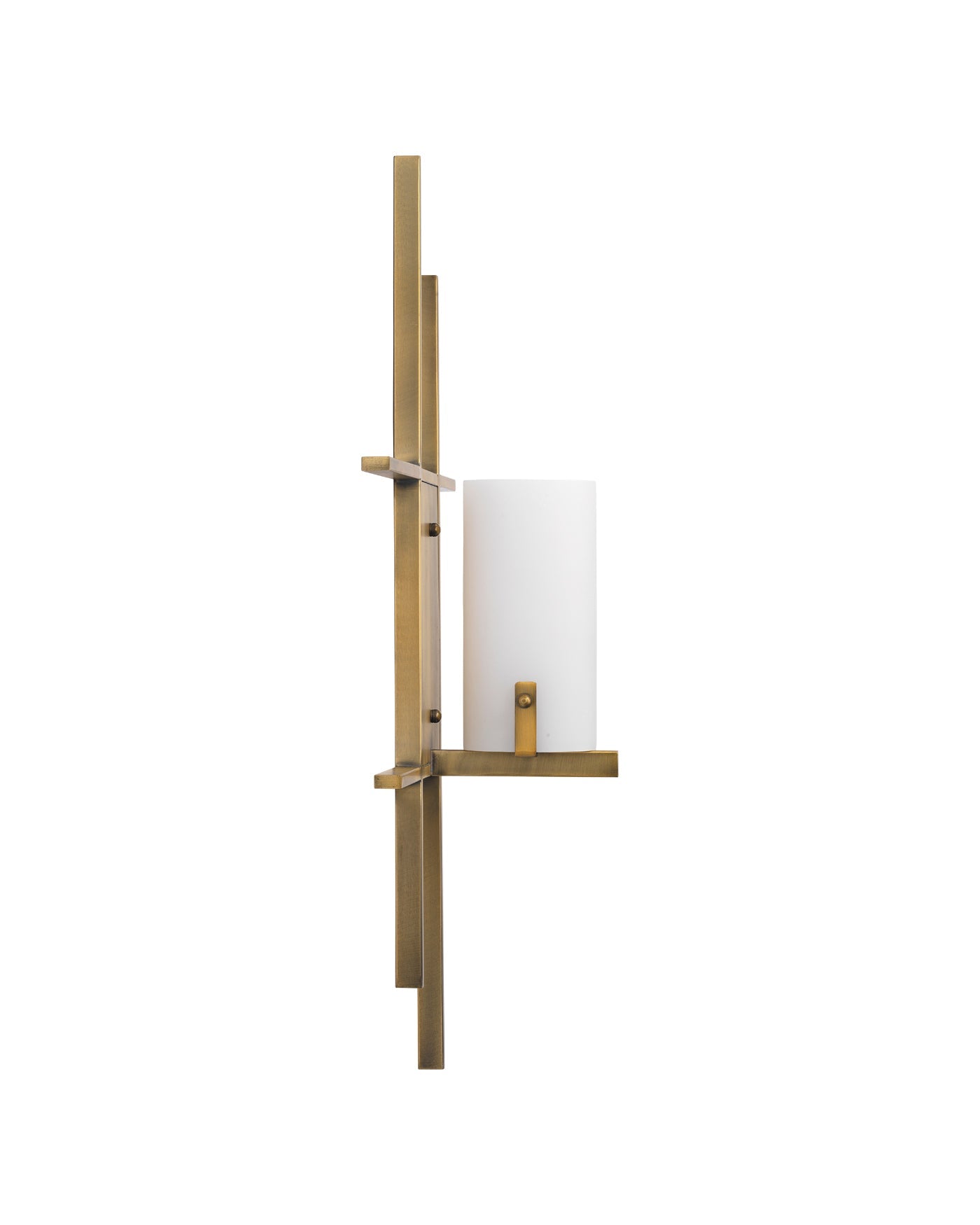 Geneva Wall Sconce in Antique Brass With Opal White Resin Shade