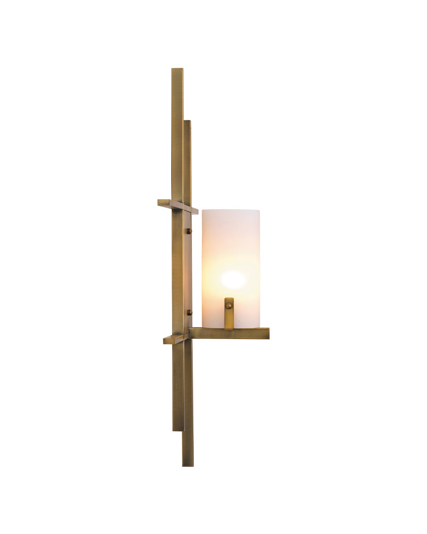 Geneva Wall Sconce in Antique Brass With Opal White Resin Shade