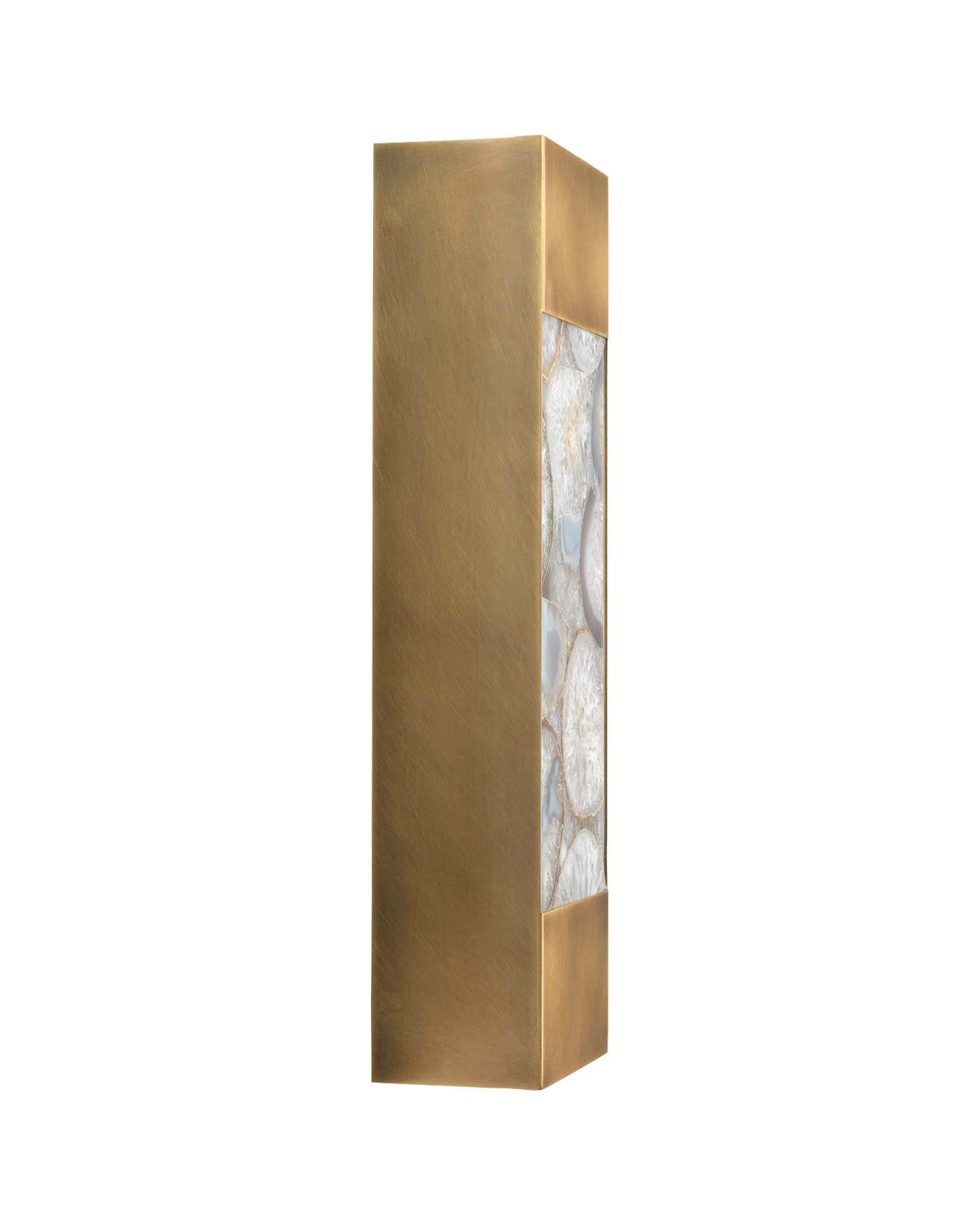 Leopold Framed Rectangle Wall Sconce in Agate Resin & Antique Brass