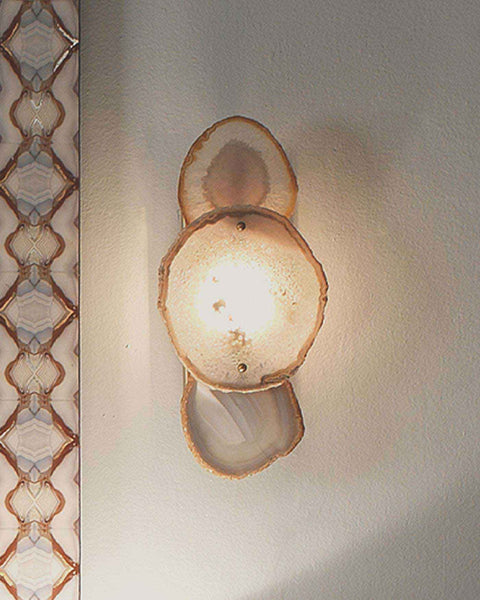 Trinity Wall Sconce in Pale Lavender Agate