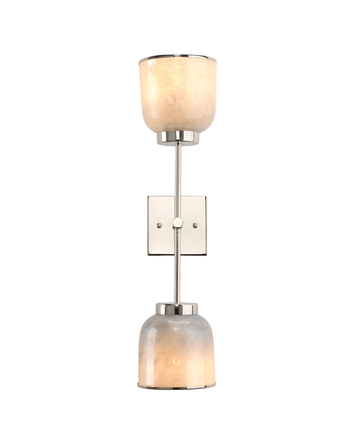 Vapor Double Sconce in  Opal Glass & Nickel Metal