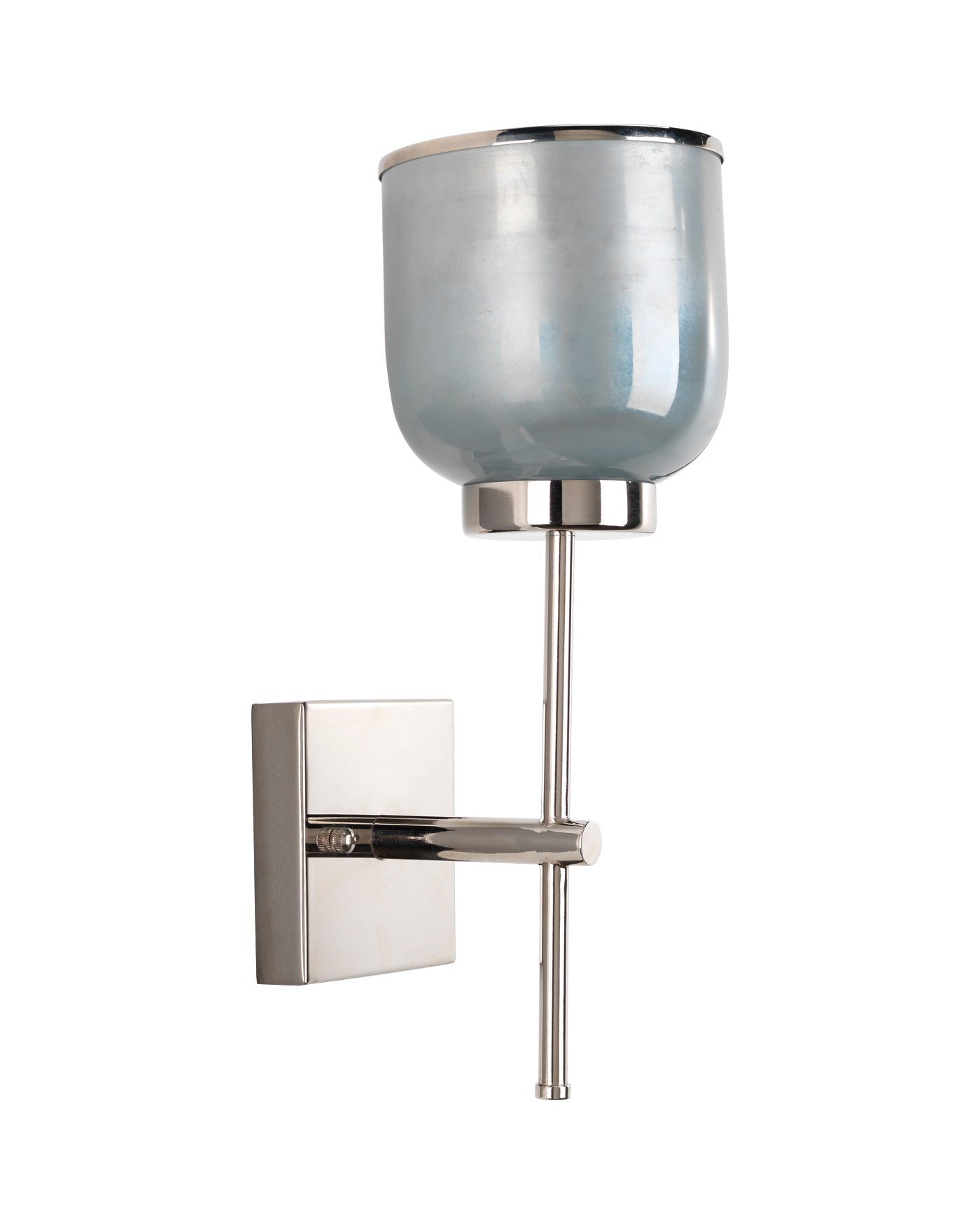 Vapor Single Sconce in  Opal Glass & Nickel Metal