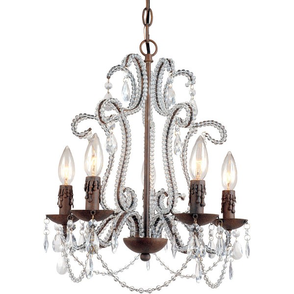 Beloved Mini Chandelier, 5-60W Candle Bulbs, 19