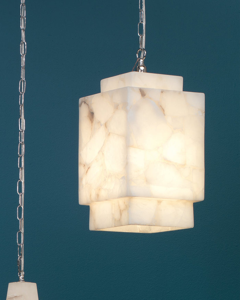 Borealis Cube Pendant in Alabaster