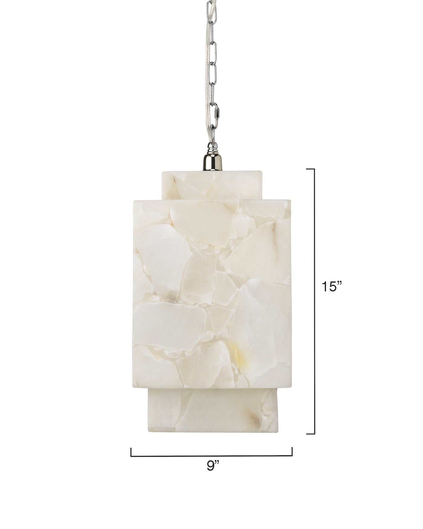 Borealis Cube Pendant in Alabaster